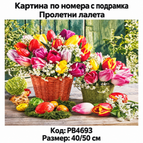 Картина по номера „Пролетни лалета“ 40×50 см с подрамка – PB4693