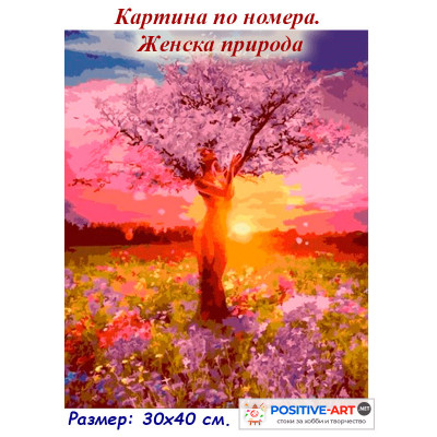 Картина по номера "Женска природа" 30х40см с подрамка и подаръчна кутия