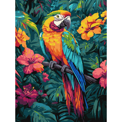 Картина по номера "Тропическа птица" 30x40 см KH 6675 на дървена подрамка