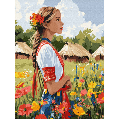 Картина по номера "Красива украинка" 30x40 см KH 8485 на дървена подрамка